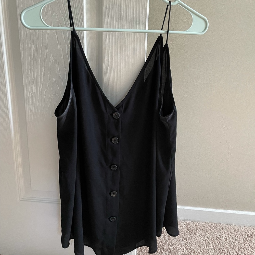 Loft Black Button Down Tank Size L